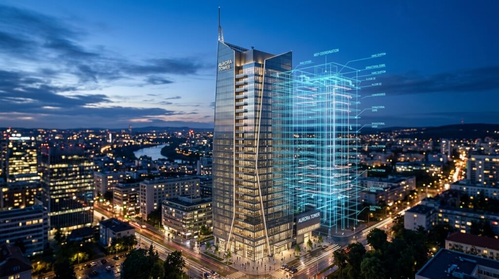 Aurora High-Rise Tower & Waterfront Commercial Complex